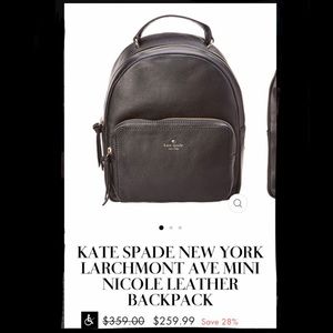Kate spade mini leather backpack